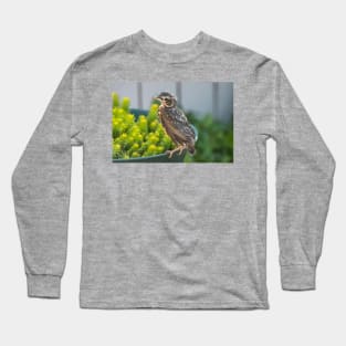 American Robin Fledgling - Just Left the Nest Long Sleeve T-Shirt